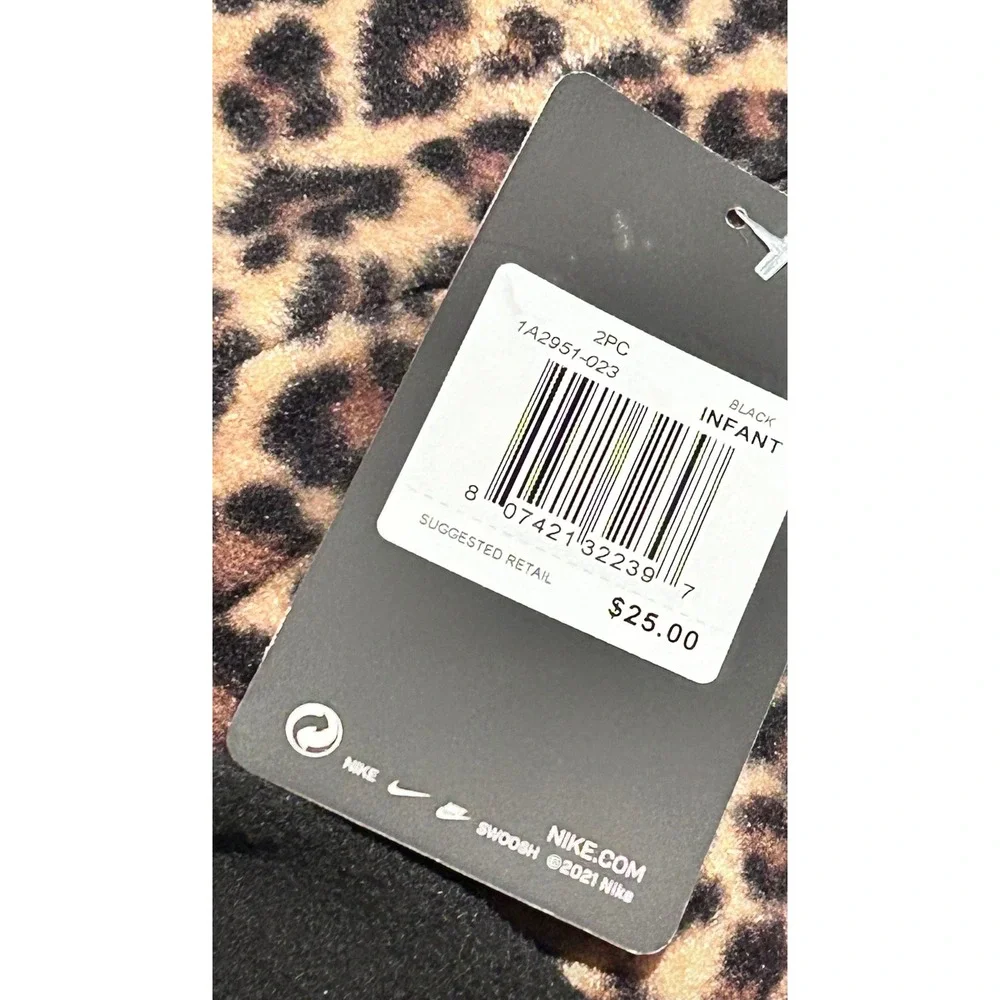 Nike Trapper Hat Mitten Set Infant Black Leopard Print NEW 1A2951-023